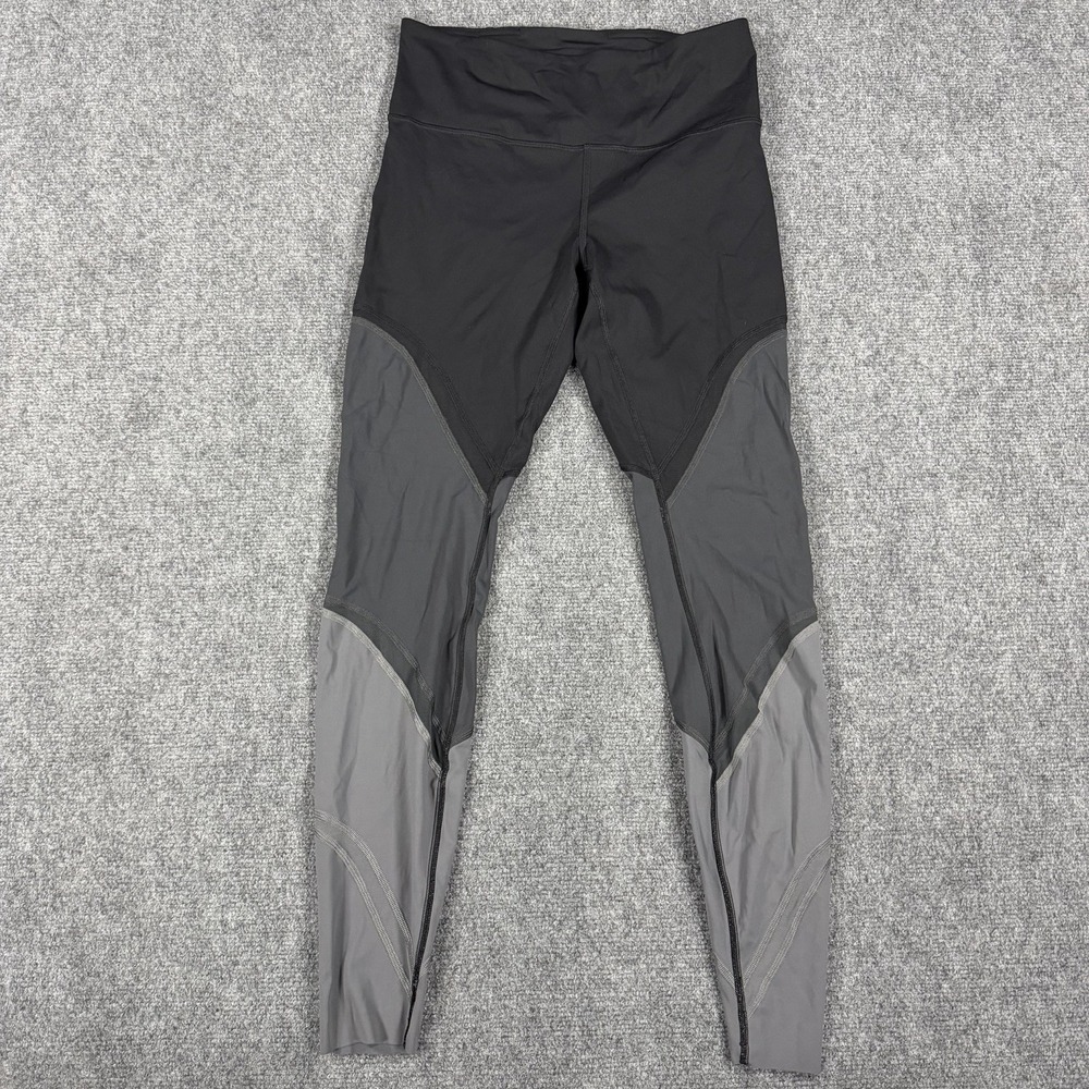 Lululemon Color Me Ombre Tight Womens 8 Black Gray Mesh Cutout 28" Gym Active